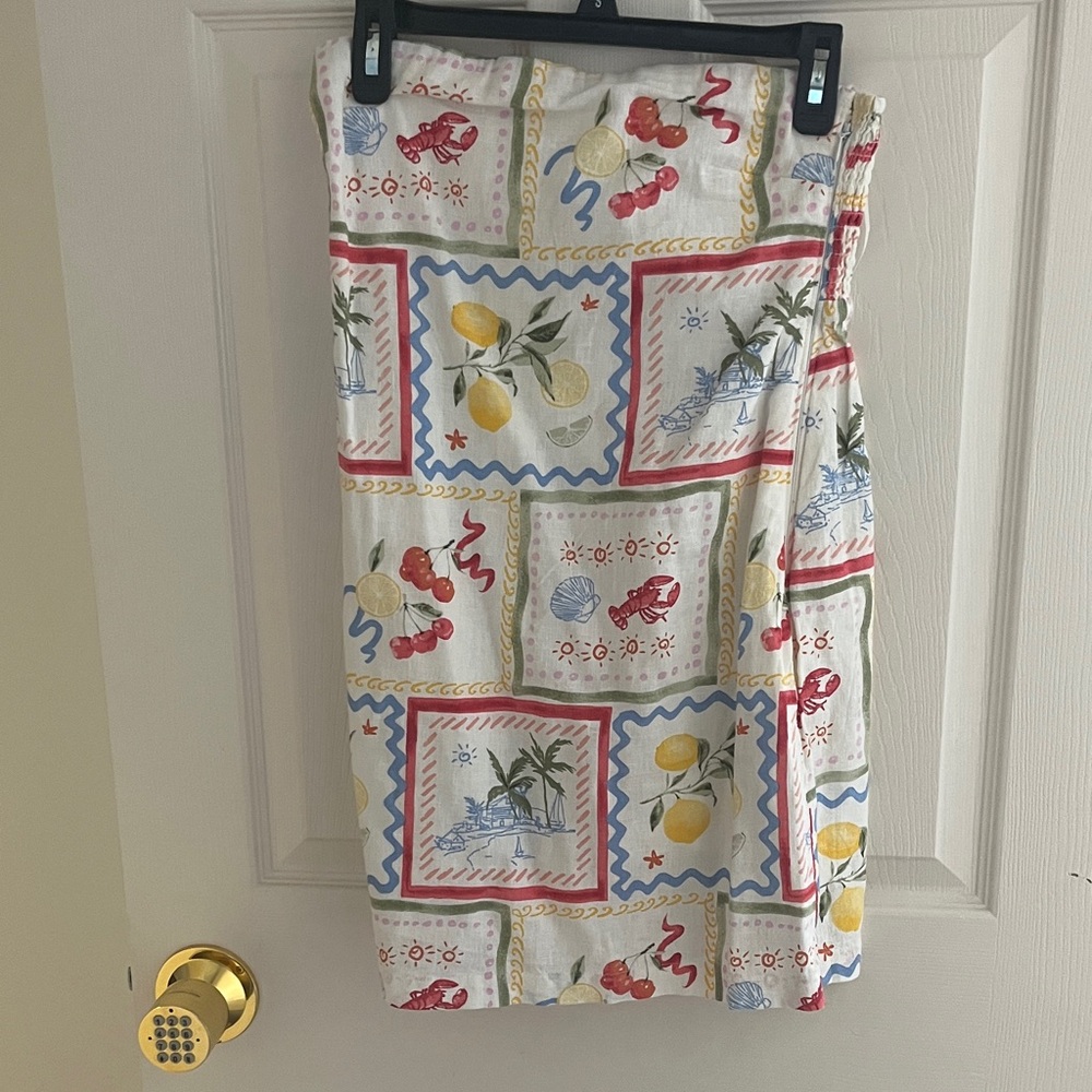 Abercrombie & Fitch Cream Fruit-Print Jumpsuit with Yellow & Red Accents